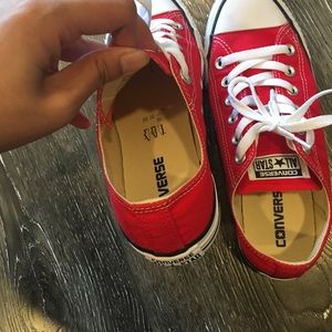 Converse Chuck Taylor's - red low top size 8 women
